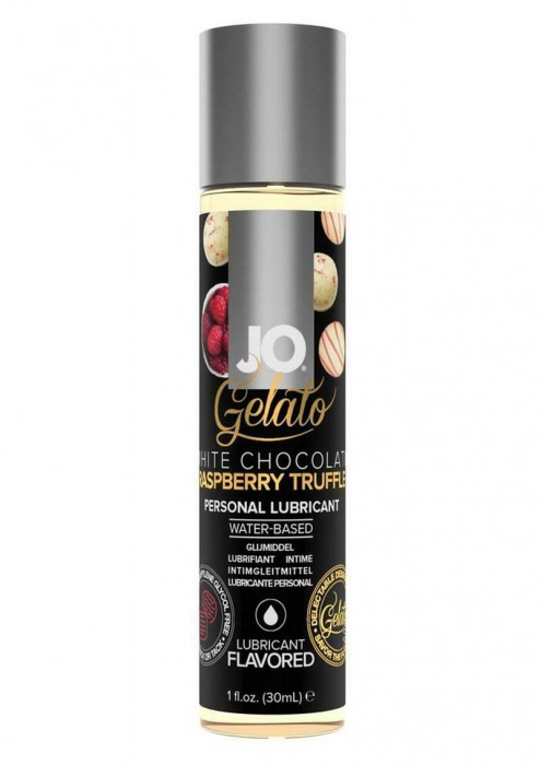 Лубрикант с ароматом трюфелей из белого шоколада и малины JO GELATO WHITE CHOCOLATE RASPBERRY TRUFFLE - 30 мл. - System JO - купить с доставкой в Архангельске