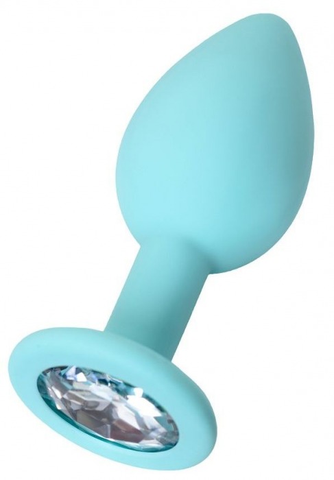 Мятная анальная пробка с прозрачным кристаллом Brilliant - 7 см. - ToyFa - купить с доставкой в Архангельске