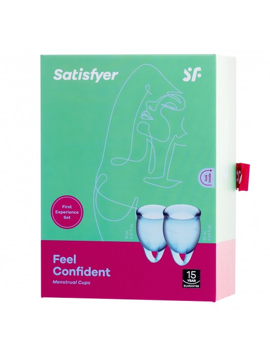 Набор голубых менструальных чаш Feel confident Menstrual Cup - Satisfyer - купить с доставкой в Архангельске