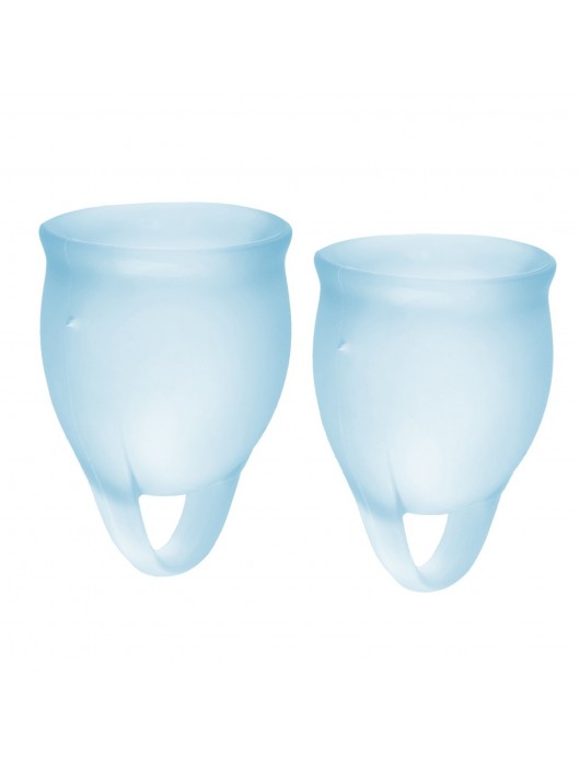 Набор голубых менструальных чаш Feel confident Menstrual Cup - Satisfyer - купить с доставкой в Архангельске