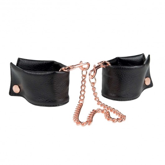Черные мягкие наручники Entice French Cuffs с цепью - California Exotic Novelties - купить с доставкой в Архангельске