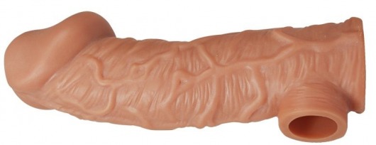 Телесная насадка на фаллос с отверстием для мошонки EXTREME SLEEVE - 17,6 см. - KOKOS - в Архангельске купить с доставкой
