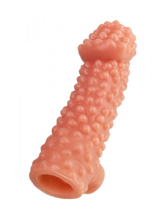 Телесная насадка на фаллос с отверстием для мошонки - 15,6 см. - KOKOS - в Архангельске купить с доставкой