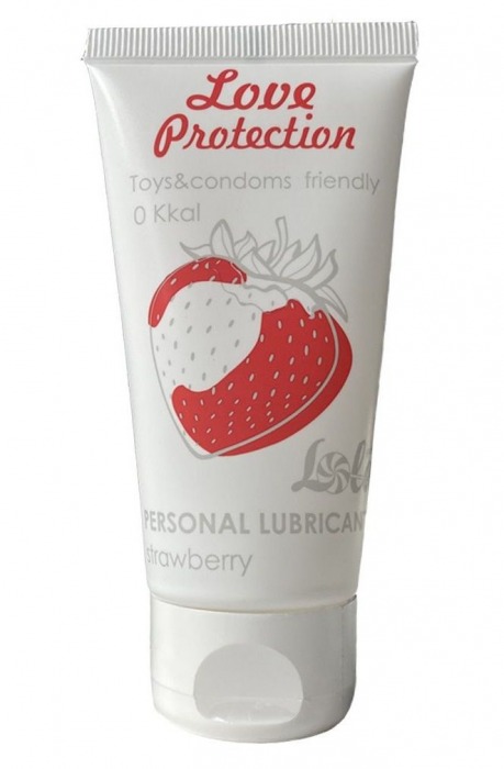 Лубрикант на водной основе с ароматом малины Love Protection Strawberry - 50 мл. - Lola Games - купить с доставкой в Архангельске