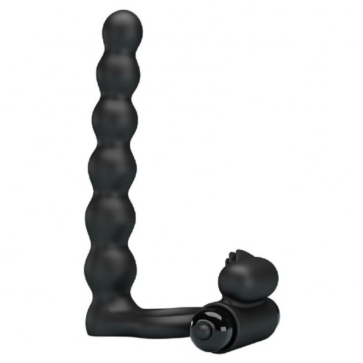 Черная насадка для двойной стимуляции Hercules Penis Sheath III - 15,3 см. - Baile - купить с доставкой в Архангельске