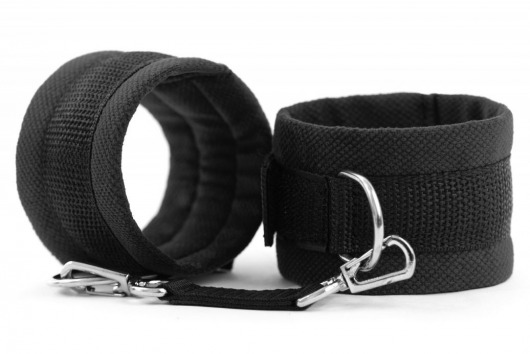 Черные наручники My rules на сцепке - БДСМ Арсенал - купить с доставкой в Архангельске