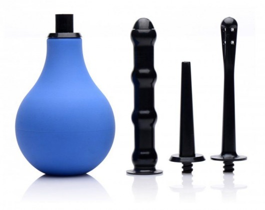 Анальный душ с 3 насадками Premium One-way Valve Anal Douche Set - XR Brands - купить с доставкой в Архангельске