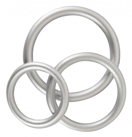 Набор из 3 эрекционных колец под металл Metallic Silicone Cock Ring Set - Orion - в Архангельске купить с доставкой