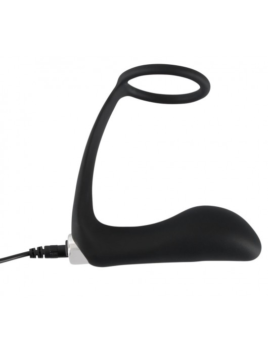 Черное эрекционное кольцо с анальной вибропробкой Vibrating Ring   Plug - Orion - в Архангельске купить с доставкой