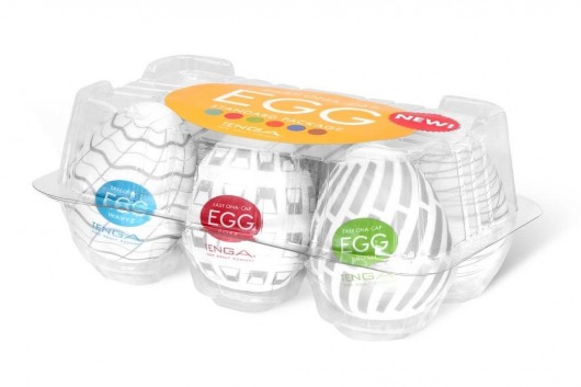Набор из 6 мастурбаторов Tenga EGG Easy Beat с различным рельефом - Tenga - в Архангельске купить с доставкой