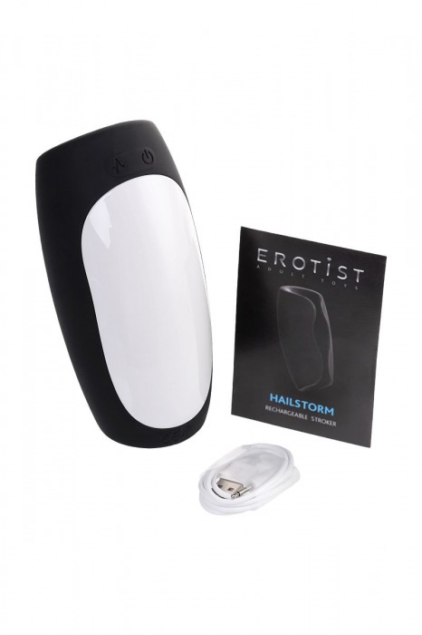 Черно-белый перезаряжаемый мастурбатор Erotist Hailstorm - Erotist Adult Toys - в Архангельске купить с доставкой