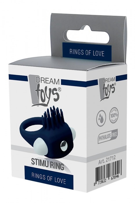 Синее эрекционное виброкольцо STIMU RING - Dream Toys - в Архангельске купить с доставкой