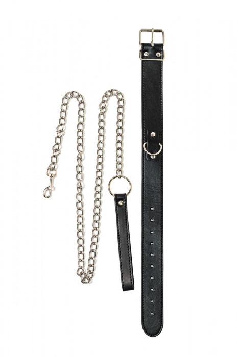 Черный ошейник с поводком Wild - Lola Games - купить с доставкой в Архангельске