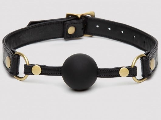 Черный кляп-шар Bound to You Faux Leather Ball Gag - Fifty Shades of Grey - купить с доставкой в Архангельске