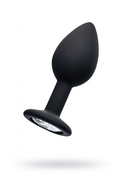 Черная анальная втулка с прозрачным стразом - 7,2 см. - POPO Pleasure - купить с доставкой в Архангельске