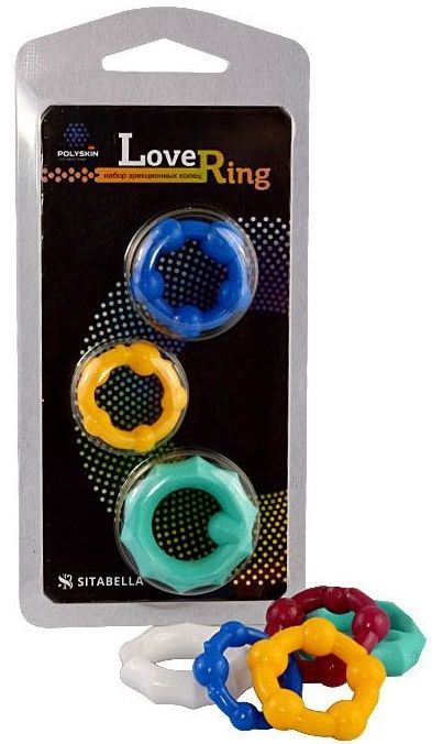 Набор из 3 цветных эрекционных колец Love Ring - Sitabella - в Архангельске купить с доставкой