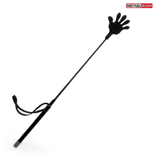 Черный стек с наконечником-ладошкой - 55 см. - Notabu - купить с доставкой в Архангельске