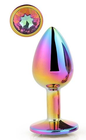 Голографическая анальная втулка с радужным кристаллом - 7,1 см. - Dream Toys - купить с доставкой в Архангельске