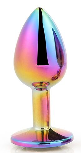 Голографическая анальная втулка с радужным кристаллом - 7,1 см. - Dream Toys - купить с доставкой в Архангельске