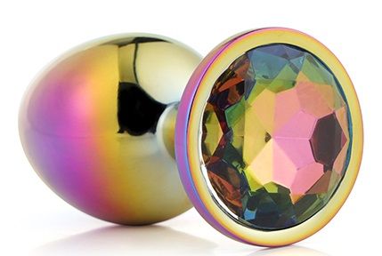 Голографическая анальная втулка с радужным кристаллом - 7,1 см. - Dream Toys - купить с доставкой в Архангельске