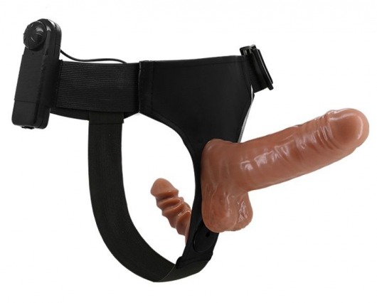Страпон с вагинальной пробкой и вибрацией Ultra Passionate Harness - 16 см. - Baile - купить с доставкой в Архангельске