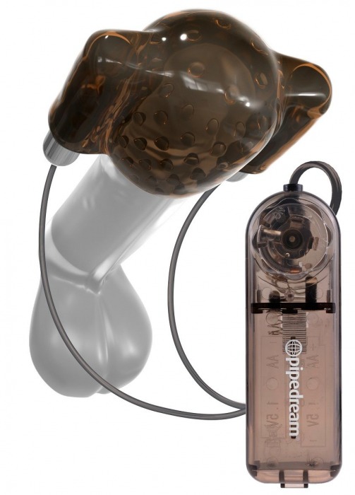 Дымчатый вибростимулятор головки пениса Dual Vibrating Head Teaser - Pipedream - в Архангельске купить с доставкой