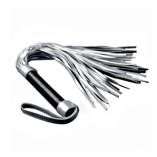 Серебристая плетка Struggle My Flogger с черной ручкой - 45 см. - Lovetoy - купить с доставкой в Архангельске