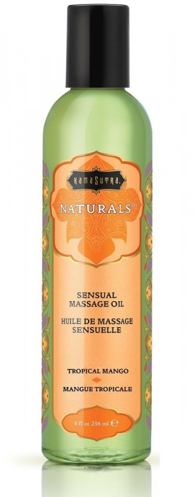 Массажное масло Naturals Tropical Mango с ароматом манго - 236 мл. - Kama Sutra - купить с доставкой в Архангельске