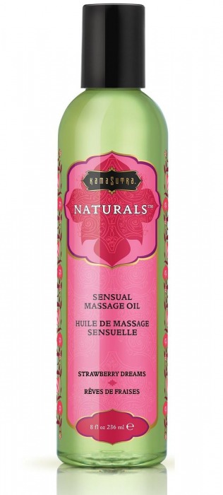 Массажное масло Naturals Strawberry Dreams с ароматом клубники - 236 мл. - Kama Sutra - купить с доставкой в Архангельске