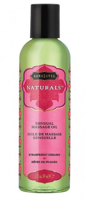 Массажное масло Naturals Strawberry Dreams с ароматом клубники - 59 мл. - Kama Sutra - купить с доставкой в Архангельске