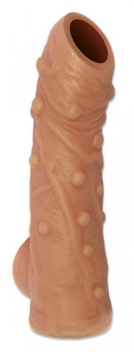Телесная насадка с пупырышками и открытой головкой Nude Sleeve L - 14 см. - KOKOS - в Архангельске купить с доставкой