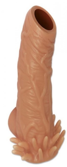 Телесная насадка с усиками и открытой головкой Nude Sleeve L - 14 см. - KOKOS - в Архангельске купить с доставкой