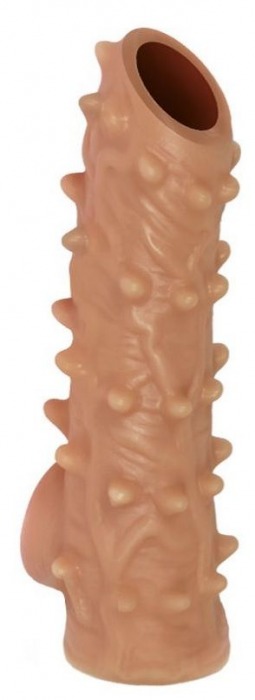 Телесная насадка с шипами и открытой головкой Nude Sleeve L - 14 см. - KOKOS - в Архангельске купить с доставкой