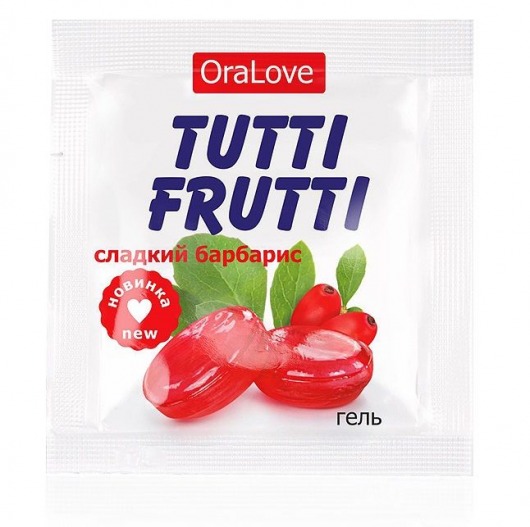 Гель-смазка Tutti-frutti со вкусом барбариса - 4 гр. - Биоритм - купить с доставкой в Архангельске