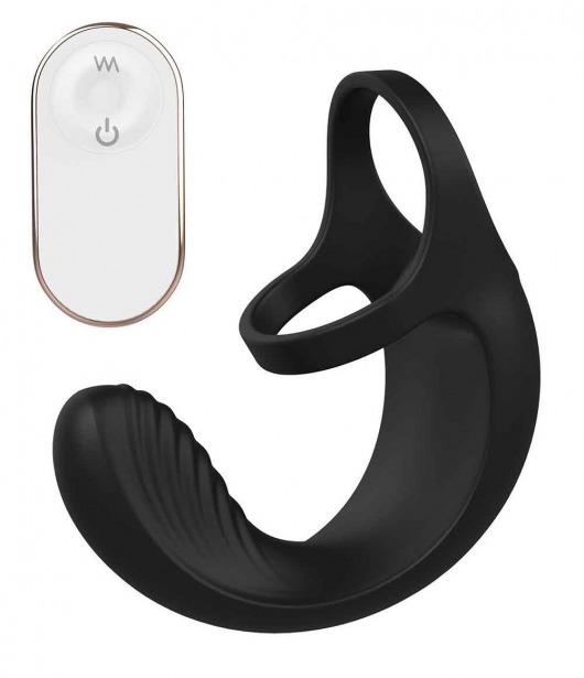 Черный анальный стимулятор с эрекционными кольцами Remote Couple Teaser - Dream Toys - в Архангельске купить с доставкой