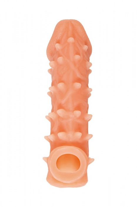 Телесная закрытая насадка с пупырышками Cock Sleeve Size M - 15,6 см. - KOKOS - в Архангельске купить с доставкой