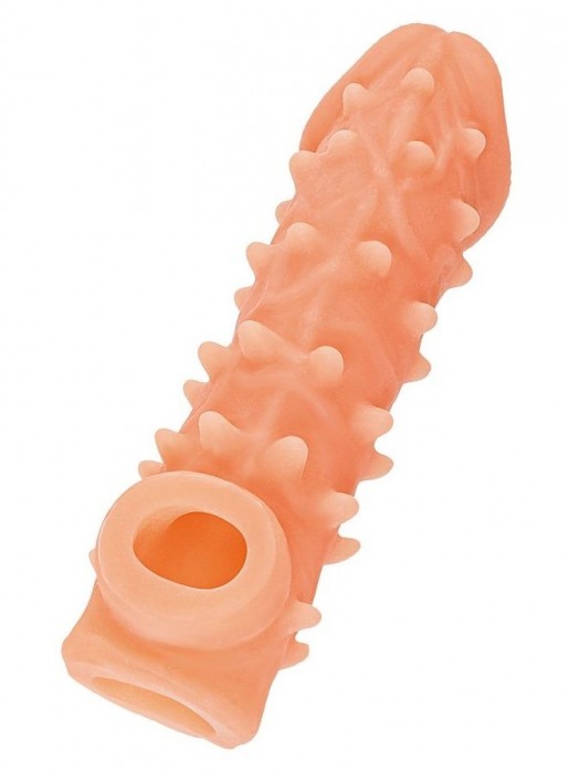 Телесная закрытая насадка с пупырышками Cock Sleeve Size L - 17,6 см. - KOKOS - в Архангельске купить с доставкой