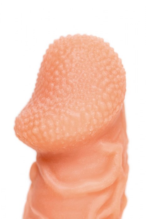 Телесная закрытая насадка с венками Cock Sleeve Size S - 13,8 см. - KOKOS - в Архангельске купить с доставкой