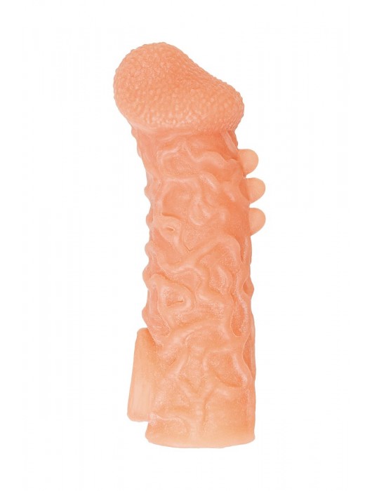 Телесная закрытая насадка с шершавой головкой Cock Sleeve Size S - 13,8 см. - KOKOS - в Архангельске купить с доставкой