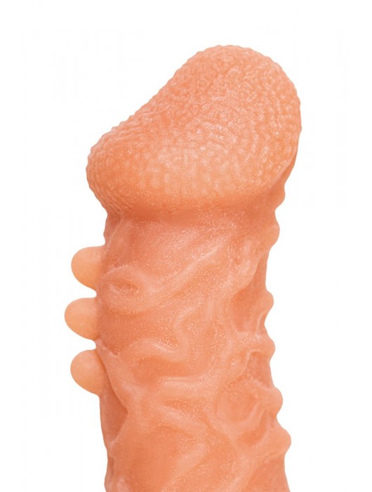 Телесная закрытая насадка с шершавой головкой Cock Sleeve Size S - 13,8 см. - KOKOS - в Архангельске купить с доставкой