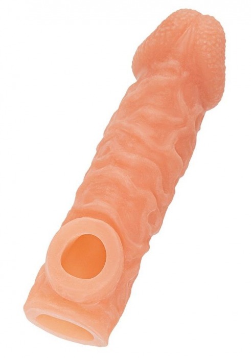 Телесная закрытая насадка с шершавой головкой Cock Sleeve Size M - 15,6 см. - KOKOS - в Архангельске купить с доставкой