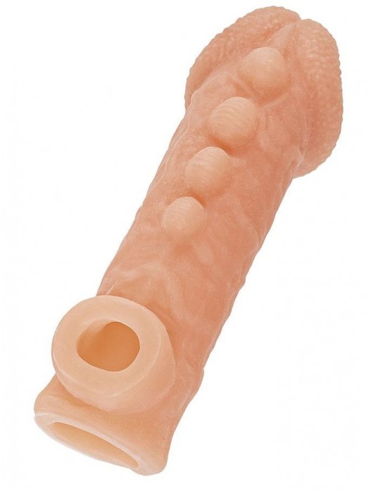 Телесная закрытая насадка с шишечками Cock Sleeve Size S - 13,8 см. - KOKOS - в Архангельске купить с доставкой
