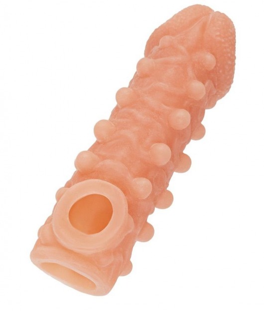Телесная закрытая насадка с шариками Cock Sleeve Size S - 13,8 см. - KOKOS - в Архангельске купить с доставкой