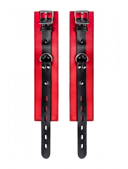 Красно-черные оковы на ноги из кожи - ToyFa - купить с доставкой в Архангельске