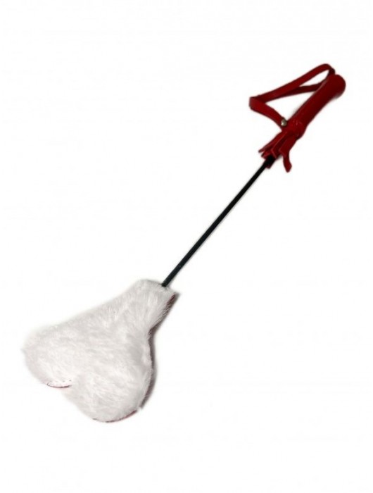 Красно-белый кожаный мини-стек - 36 см. - БДСМ Арсенал - купить с доставкой в Архангельске