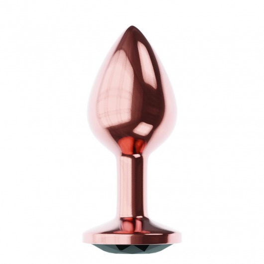 Пробка цвета розового золота с черным кристаллом Diamond Jet Shine L - 8,3 см. - Lola Games - купить с доставкой в Архангельске