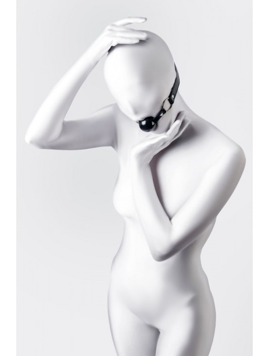 Черный кляп-шар на кожаных ремешках Anonymo - ToyFa - купить с доставкой в Архангельске