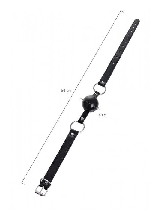 Черный кляп-шар на кожаных ремешках Anonymo - ToyFa - купить с доставкой в Архангельске