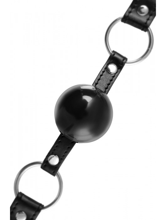 Черный кляп-шар на кожаных ремешках Anonymo - ToyFa - купить с доставкой в Архангельске