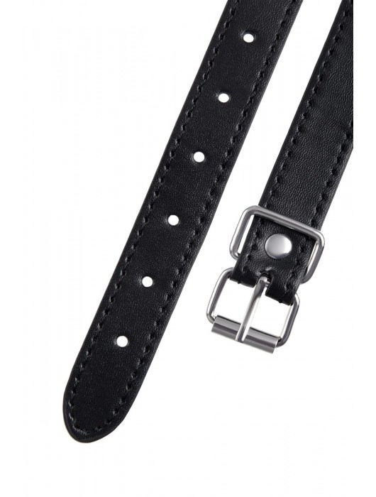 Черный кляп-шар на кожаных ремешках Anonymo - ToyFa - купить с доставкой в Архангельске